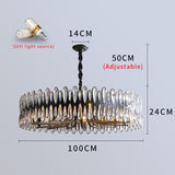 Avenila Luxury Black Crystal Oval Adjustable Pendant Chandelier - Avenila - Interior Lighting, Design & More