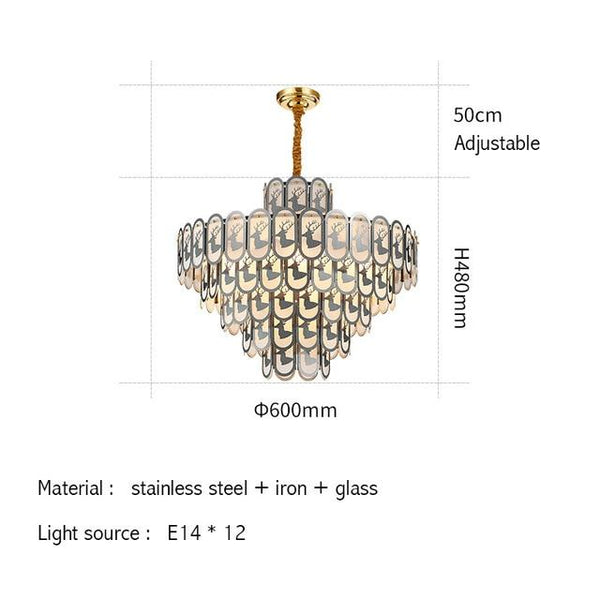 Deer Modern Christmas Crystal Gold Small Round Chandelier - Avenila - Interior Lighting, Design & More