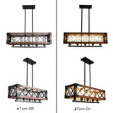 5 Leuchten Industriekücheninsel Licht Holzkronleuchter Pendelleuchte Deckenleuchte - Avenila - Innenbeleuchtung, Design & mehr
