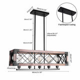 5 Leuchten Industriekücheninsel Licht Holzkronleuchter Pendelleuchte Deckenleuchte - Avenila - Innenbeleuchtung, Design & mehr