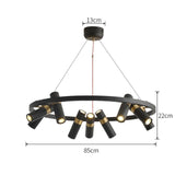 Avenila Black Modern Designer Circle Ring Light Tube Pendant Chandelier - Avenila - Interior Lighting, Design & More