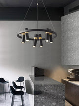 Avenila Black Modern Designer Circle Ring Light Tube Pendant Chandelier - Avenila - Interior Lighting, Design & More