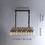 Avenila Luxury Black Crystal Oval Adjustable Pendant Chandelier - Avenila - Interior Lighting, Design & More