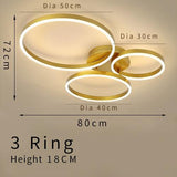 Goldene kreisförmige LED-Ringe Deckenleuchten-Kronleuchter - Avenila - Innenbeleuchtung, Design & mehr