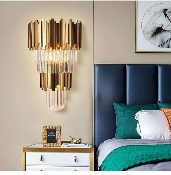 Galvanisch vergoldete, luxuriöse, zweistöckige, moderne Wandleuchten - Avenila - Innenbeleuchtung, Design und mehr