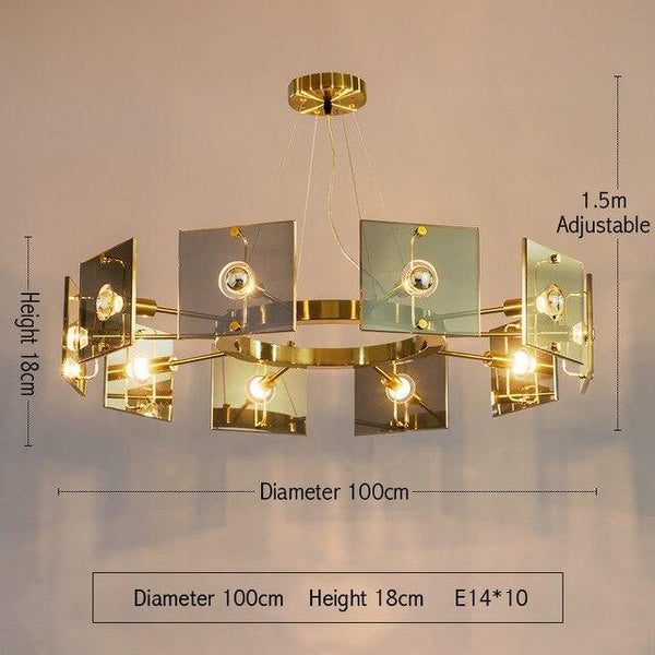 Modernes Klarglas Gold Runde Kronleuchter-Beleuchtung für Esszimmer Schlafzimmer Kronleuchter Leuchten LED-Lampe - Avenila - Innenbeleuchtung, Design & mehr