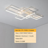 Modern Multi-Square 33 1/2" to 55" Wide Aluminum Ceiling Lights - Avenila - Interior Lighting, Design & More