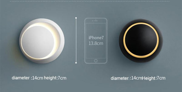 Lámpara de pared LED Rotación de 360 grados Luces de cabecera ajustables Blanco Negro Lámpara de pared creativa - Avenila - Iluminación Interior, Diseño y Más