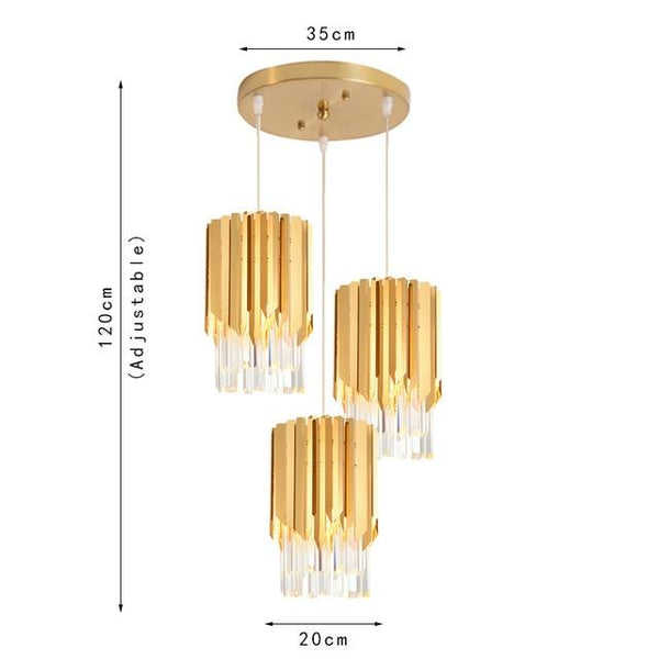 Luces colgantes de cristal moderno y oro para la cocina o el comedor - Avenila - Iluminación interior, diseño y más
