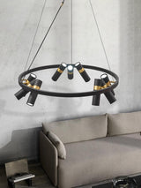 Avenila Black Modern Designer Circle Ring Light Tube Pendant Chandelier - Avenila - Interior Lighting, Design & More