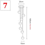 Moderna sfera di cristallo di vetro moderno di vetro LED a sospensione Luci Lampade a sospensione a sfera Multiple Staircase Lampade Bar Hanging Lampada per Hotel - Avenila - Illuminazione interna, Design & More