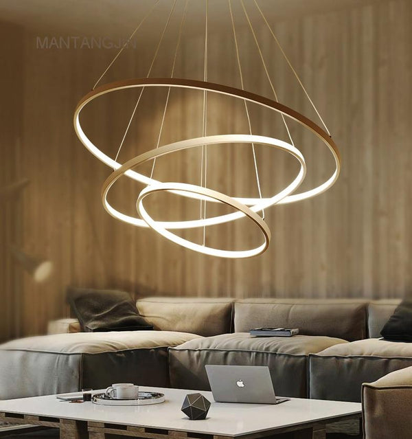 Lampadario a sospensione moderna 4/3/2/1 Circle Ring Chandelier - Avenila - Illuminazione d'interni, design e altro ancora