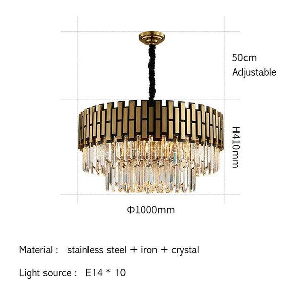 Modern Luxury Round Rectangle Crystal Chandelier Lighting For Dinning Room Living Room Indoor Light Fixtures Gold Chandeliers - Avenila - Interior Lighting, Design & More