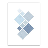 Abstract Blue Geometric Shape Art Vintage Print Poster Minimalist Hipster Wall Art Picture Nordic Home Decor Painting No Frame - Avenila - Interior Lighting, Design & More