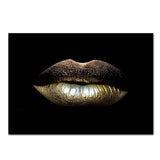 African Art Gold Lips Poster Painting Unframed - Avenila - Interior Lighting, Design & More