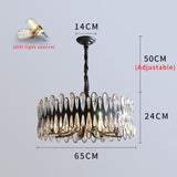 Avenila Luxury Black Crystal Oval Adjustable Pendant Chandelier - Avenila - Interior Lighting, Design & More