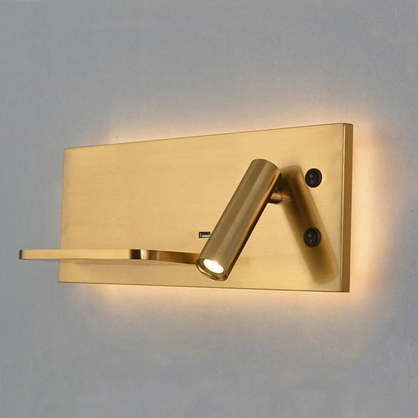 Bedroom Adjustable Wall Light w/ Phone Holder & USB Outlet - Avenila Select - Avenila - Interior Lighting, Design & More