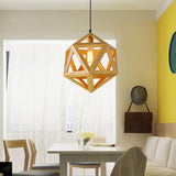 Geometric Solid Wood Pendant Lights with Bulb - Avenila - Interior Lighting, Design & More