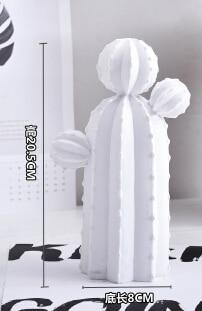 Golden & White Cactus Statue Interior Design Pieces - Avenila - Interior Lighting, Design & More