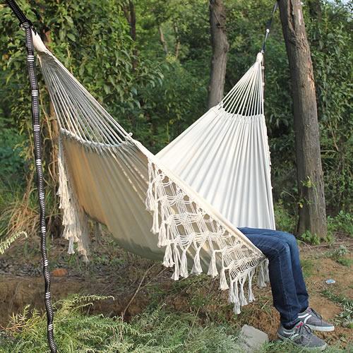 Hammock Boho Large Brazilian Macrame Fringe 2 Person Double Deluxe Hammock Swing Net Chair indoor hanging chair hammock swings - Avenila - Interior Lighting, Design & More