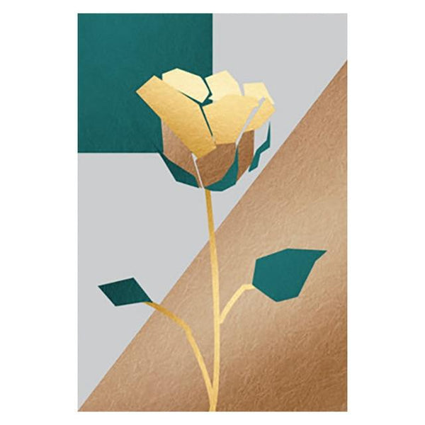 Posters and Prints Golden Modern Minimalistic Wall Art Geometric Floral Abstract Canvas Painting Nordic Decorative Painting - Avenila - Interior Lighting, Design & More