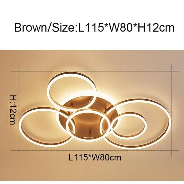 Remote Controller 2/3/5/6 Circle Rings Modern Led Chandelier - Avenila - Interior Lighting, Design & More