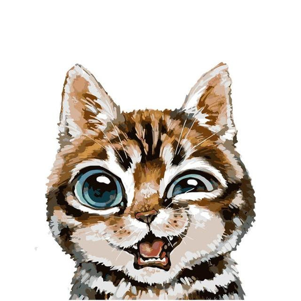 Weird Cat Poster | Modern Wall Art Canvas Painting Unique Gift Home Decor 40x50cm - Avenila - Interior Lighting, Design & More