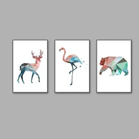 Abstract Geometric Pink and Blue Deer Flamingo and Polar Bear - Avenila - Interior Lighting, Design & More