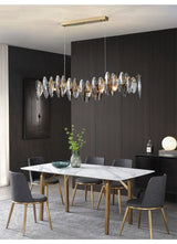 Avenila Smoky Grey Flush Mount Crystal Wave Linear Modern Chandelier - Avenila - Interior Lighting, Design & More