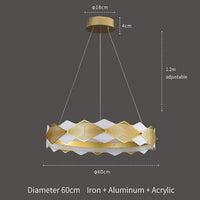 Diamond Shaped Gold & White New Modern Chandelier - Avenila - Interior Lighting, Design & More