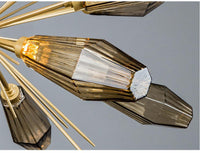 الفاخرة SemiFlush الذهب سموكي الزجاج الرمادي Sputnik الثريا غرفة المعيشة - Avenila - الإضاءة الداخلية والتصميم وأكثر
