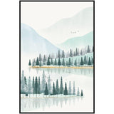 Modern Minimalist Forest And River Poster Landscape Painting Print Canvas - Avenila - Interior Lighting, Design & More