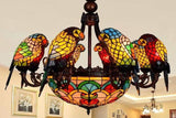 الببغاء الطيور الملونة الثريا الزجاج - أفينيلا - الإضاءة الداخلية والتصميم وأكثر
