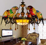الببغاء الطيور الملونة الثريا الزجاج - أفينيلا - الإضاءة الداخلية والتصميم وأكثر