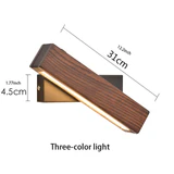 الحديثة الشمال الصلبة الخشب LED دوارة مصباح جدار غرفة النوم