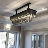 Rectangle Crystal Midnight Black Luxury Distinctive Lighting Modern Hanging Chandelier - Avenila - Interior Lighting, Design & More