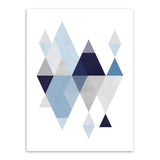 Abstraktes Blau Geometrische Form Kunst Vintage Print Poster Minimalistischer Hipster Wandkunst Bild Nordische Heimdekor-Malerei Kein Rahmen - Avenila - Innenbeleuchtung, Design & mehr