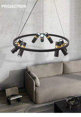 Avenila Black Modern Designer Circle Ring Light Tube Pendant Chandelier - Avenila - Interior Lighting, Design & More