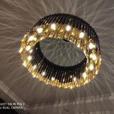 Moderner LED-Kronleuchter aus schwarzem und goldenem Edelstahl - Avenila - Innenbeleuchtung, Design und mehr