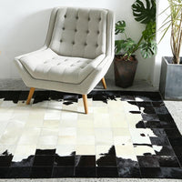 Schwarz-weißer Luxus-Rindsfellteppich - Avenila - Innenbeleuchtung, Design und mehr
