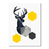 Geometrischer nordischer Stil Abstrakter Sternenhirsch Wandkunstdruck Bilder auf Leinwand Poster ohne Rahmen - Avenila - Innenbeleuchtung, Design & mehr
