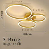 Goldene kreisförmige LED-Ringe Deckenleuchten-Kronleuchter - Avenila - Innenbeleuchtung, Design & mehr