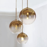 Pendelleuchte Loft Modern Pendelleuchte Silber Gold Glaskugel Hängelampe - Avenila - Innenbeleuchtung, Design & mehr
