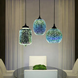 Moderne 3D farbenfrohe nordische Sternenhimmel Glasschirm Pendelleuchte E27 LED für Küche Restaurant Wohnzimmer - Avenila - Innenbeleuchtung, Design & mehr