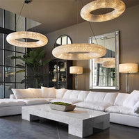 Moderne Chrom-Kristall-Kronleuchter Beleuchtung runder Ring Esszimmerlampe Led-Kronleuchter für die Küche Schlafzimmer Wohnzimmer - Avenila - Innenbeleuchtung, Design & mehr