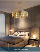 Modernes Klarglas Gold Runde Kronleuchter-Beleuchtung für Esszimmer Schlafzimmer Kronleuchter Leuchten LED-Lampe - Avenila - Innenbeleuchtung, Design & mehr