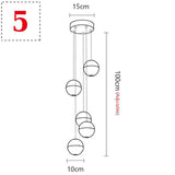 Moderne Kristallglaskugel LED-Pendelleuchten Mehrfach-Treppenhausleuchten Bar-Hängelampe für Hotel - Avenila - Innenbeleuchtung, Design und mehr