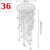 Moderne Kristallglaskugel LED-Pendelleuchten Mehrfach-Treppenhausleuchten Bar-Hängelampe für Hotel - Avenila - Innenbeleuchtung, Design und mehr