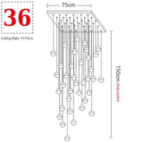 Moderne Kristallglaskugel LED-Pendelleuchten Mehrfach-Treppenhausleuchten Bar-Hängelampe für Hotel - Avenila - Innenbeleuchtung, Design und mehr