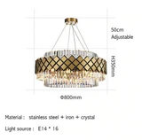 Moderne Kristall-Gold-Rechteck-Kronleuchter-Beleuchtung für Esszimmer Schlafzimmer Runde Kronleuchter Wohnzimmerleuchten - Avenila - Innenbeleuchtung, Design & mehr